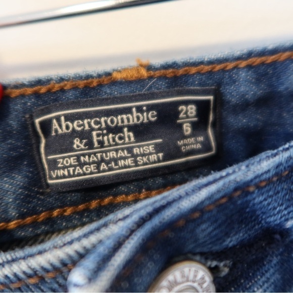 Abercrombie & Fitch Natural Rise Denim A-Line Skirt size 28 / 6 - Picture 7 of 7
